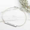 silver custom bracelet Wide Bar Identity Bracelet silvery jewellery